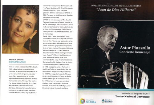 Homenaje a A.Piazzolla (Teatro Cervantes- Programa)